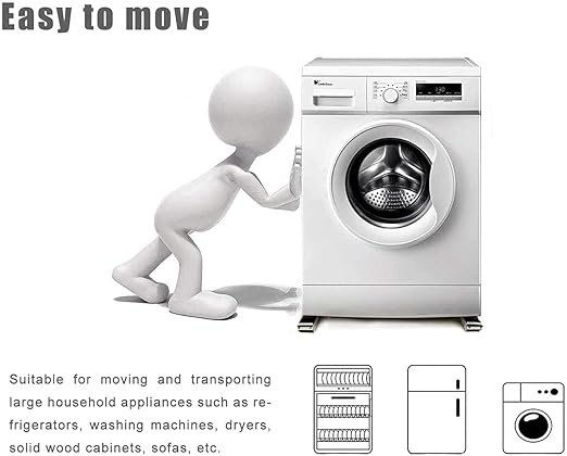Washing Machine and Refrigerator Multi-Functional Movable Adjustable Stand